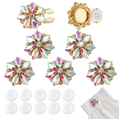 6Pcs Alloy Cufflinks & 10Pcs 4-Hole Plastic Buttons HJEW-GA00042-1