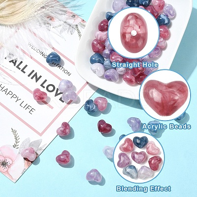50Pcs Opaque Acrylic Beads OACR-YW0003-11D-1