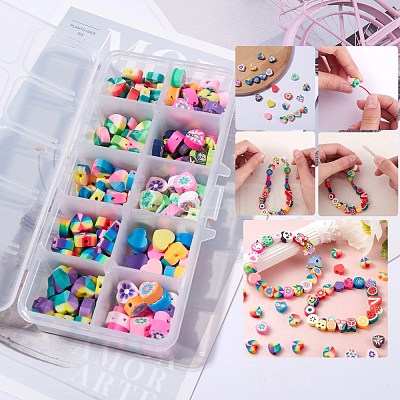 250Pcs 10 Style Handmade Polymer Clay Beads CLAY-SZ0001-53-1