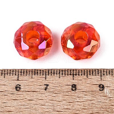Transparent Acrylic European Beads OACR-E033-25H-1
