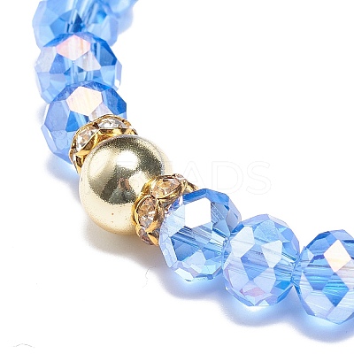 4Pcs 4 Style Glass & Rhinestone Beaded Stretch Bracelets Set for Women BJEW-JB08803-1