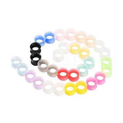 32Pcs 16 Colors Silicone Glitter Thin Ear Gauges Flesh Tunnels Plugs FIND-YW0001-19C-1