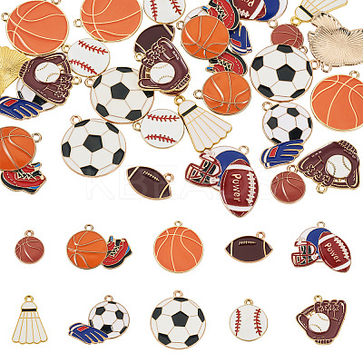 30Pcs 10 Styles Alloy Enamel Pendants ENAM-TA0003-48-1