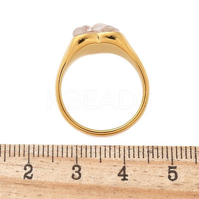 Heart Natural Quartz Crystal Finger Rings RJEW-D303-01G-04-1