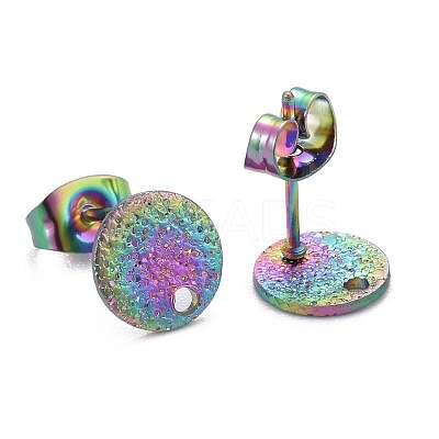 Ion Plating(IP) 304 Stainless Steel Stud Earring Findings STAS-Z021-A-01MC-1