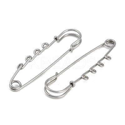 304 Stainless Steel Safety Pins Brooch Findings STAS-K252-05B-P-1