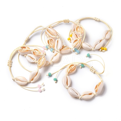 Adjustable Braided Bead Bracelets BJEW-JB05310-M-1