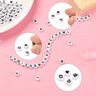 1200Pcs 27 Style White Acrylic Beads FIND-YW0001-15-1