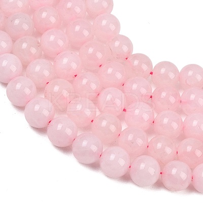 Round Natural Rose Quartz Gemstone Bead Strands G-J333-02-12mm-1