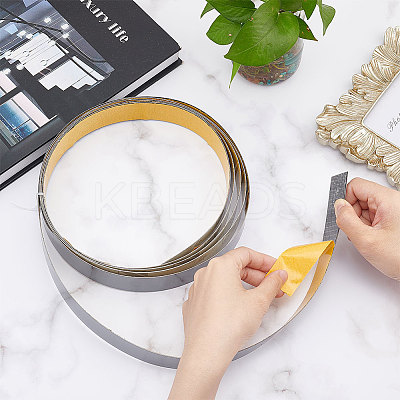 Flexible Self Adhesive 201 Stainless Steel Molding Trim AJEW-WH0329-77B-1