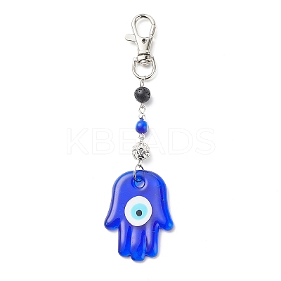 Handmade Lampwork Evil Eye Pendant Decoration HJEW-JM00791-1