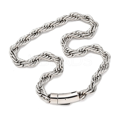 10MM 304 Stainless Steel Rope Chain Necklaces NJEW-C099-07A-P-1