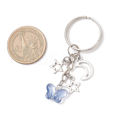 Transparent Baking Paint Glass Keychains KEYC-JKC01284-1