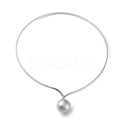 Non-Tarnish 304 Stainless Steel Round Ball Pendant Choker Necklaces LS-NJEW-D058-01P-1