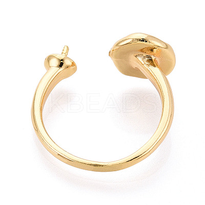 Flat Round Brass Cup Peg Ring Settings KK-N274-27G-1