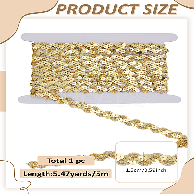 Polyester Paillette Lace Ribbon with Cardboard Display Card OCOR-LP0002-02A-1