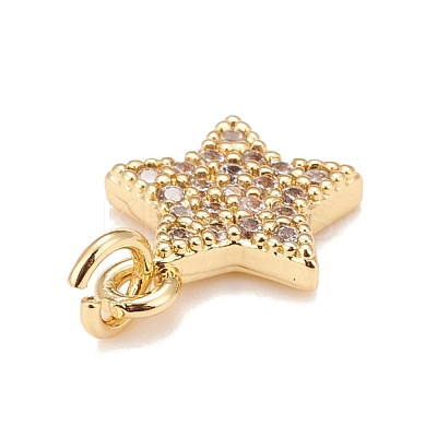 Brass Micro Pave Cubic Zirconia Charms KK-A161-23G-1