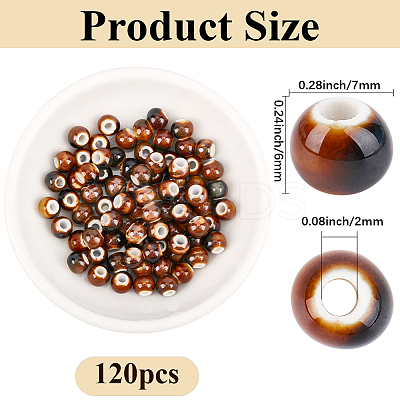 120Pcs Handmade Porcelain Beads PORC-PA0001-30B-1