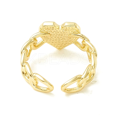 Enamel Heart Promise Open Ring RJEW-P027-07G-1