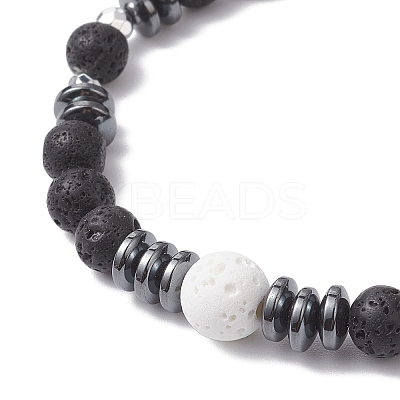Natural & Synthetic Mixed Gemstone Beaded Stretch Bracelets for Men Women BJEW-JB12601-1