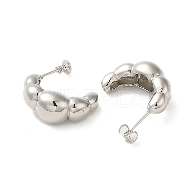 Rack Plating Bubble Brass Stud Earrings for Women EJEW-O001-01P-1