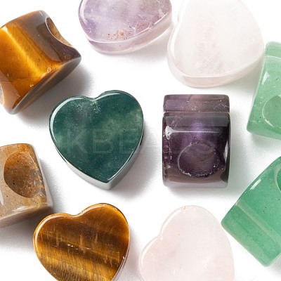 Valentine's Day Theme 10Pcs 5 Style Natural Gemstone European Beads G-LS0001-71-1