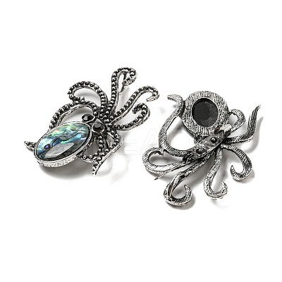 Natural Paua Shell/Abalone Shell Octopus Brooch X-FIND-Z032-03B-1