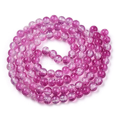 Transparent Crackle Baking Paint Glass Beads X1-DGLA-T003-01C-09-1