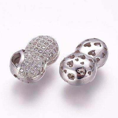 Brass Micro Pave Cubic Zirconia Beads ZIRC-F054-25P-1