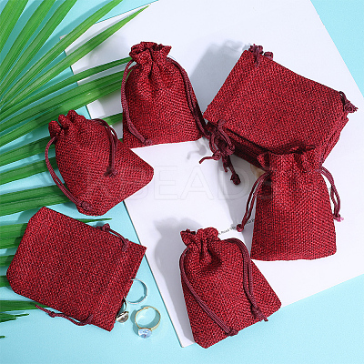 24Pcs Burlap Packing Pouches Drawstring Bags ABAG-BBC0001-07D-1