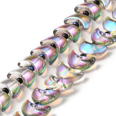 Transparent Electroplate Glass Beads Strands EGLA-E030-01O-01-1