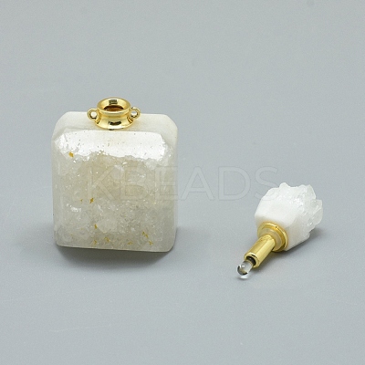 Natural Agate Openable Perfume Bottle Pendants G-E556-18C-1