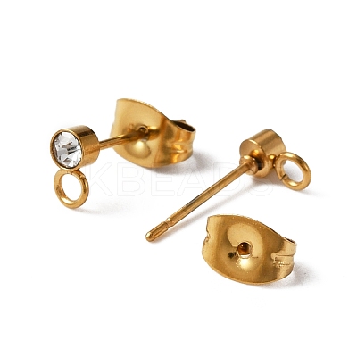 304 Stainless Steel Stud Earrings Findings STAS-WH0029-44A-G-1