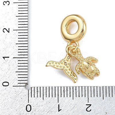 Brass Pave Blue Cubic Zirconia European Dangle Charms KK-N271-34G-1