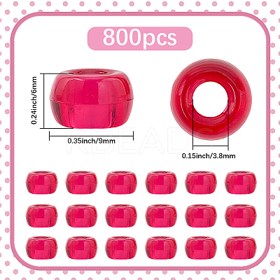800Pcs Transparent Plastic Beads KY-SP0001-52C-1
