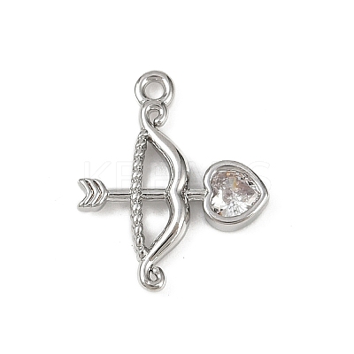 Brass Pave Clear Cubic Zirconia Pendants KK-L238-11P-1