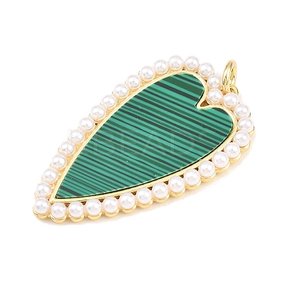Brass with Synthetic Malachite Pendants KK-C162-004B-G-1