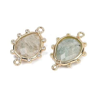 Natural Amazonite Faceted Connector Charms G-K347-07G-02-1