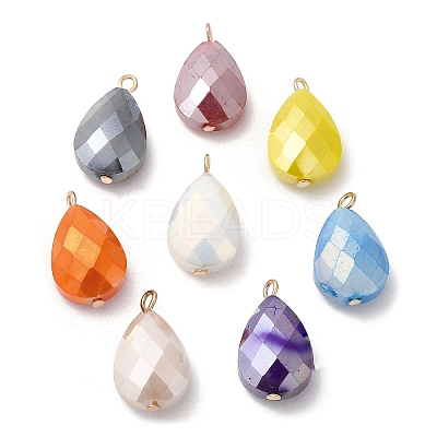 Imitation Jade Glass Pendants KK-Q777-02G-1