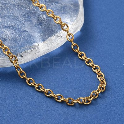 Ion Plating(IP) 304 Stainless Steel Cable Chain Necklaces for Women Men STAS-M102-68G-1