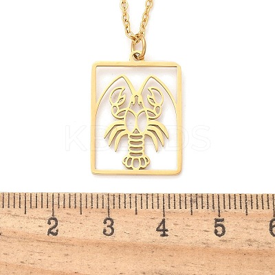 304 Stainless Steel Necklace NJEW-D330-01G-04-1