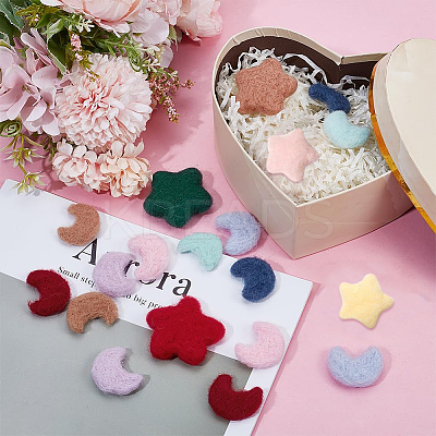 Star/Moon Handmade Wool Felt Ornament DIY-NB0014-71-1