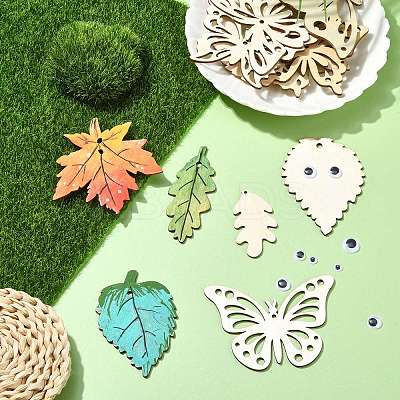 DIY Spring and Summer Theme Wood Pendants Decoration Making Kit DIY-CJ0002-62-1
