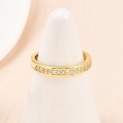 Brass Micro Pave Cubic Zirconia Adjustable Finger Rings for Women RJEW-Z113-24G-1