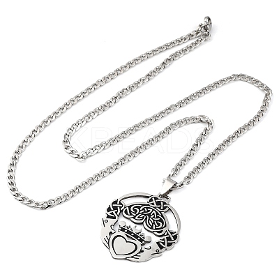 201 Stainless Steel Pendant Necklaces NJEW-C066-12P-1