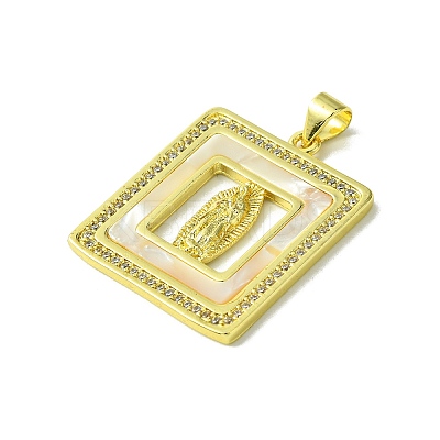 Real 18K Gold Plated Brass Micro Pave Cubic Zirconia Pendants KK-H472-14G-15-1