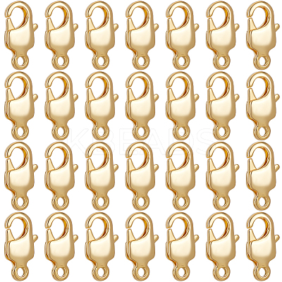 30Pcs Brass Lobster Claw Clasps KK-BBC0014-66G-1