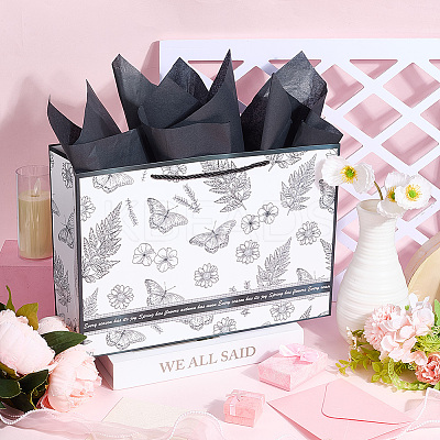 1Pc Flower Butterfly Paper Gift Tote Bags ABAG-SP0001-32-1