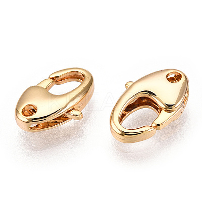 Brass Lobster Claw Clasps X-KK-N254-07G-1