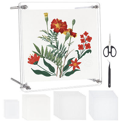 Square Transparent Acrylic Flower Press Plates DIY-BC0012-68-1